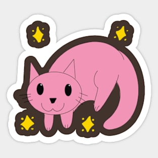 floppy cat pink Sticker